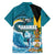 The Bahamas Independence Day Family Matching Summer Maxi Dress and Hawaiian Shirt Bahamian Blue Marlin National Color