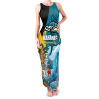 The Bahamas Independence Day Family Matching Tank Maxi Dress and Hawaiian Shirt Bahamian Blue Marlin National Color