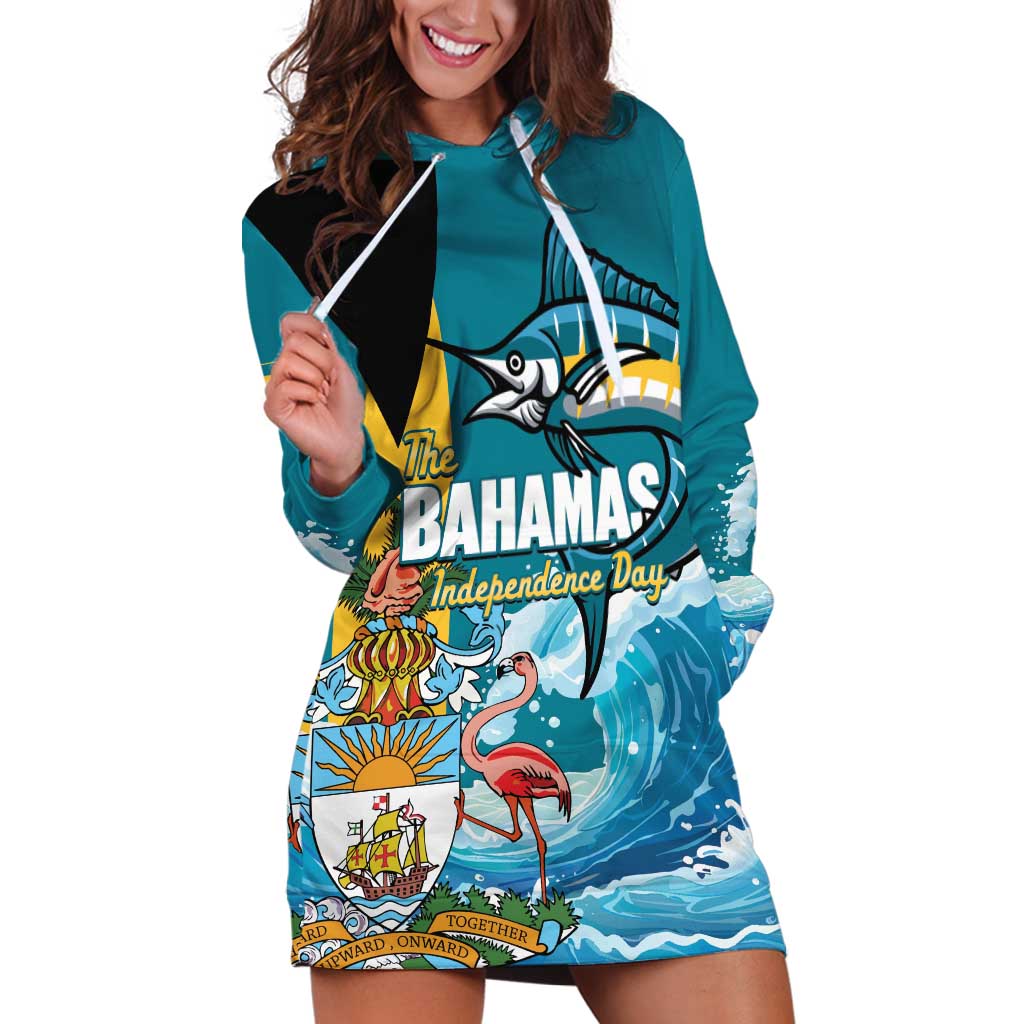 The Bahamas Independence Day Hoodie Dress Bahamian Blue Marlin National Color