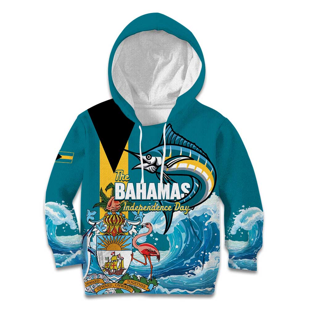 The Bahamas Independence Day Kid Hoodie Bahamian Blue Marlin National Color