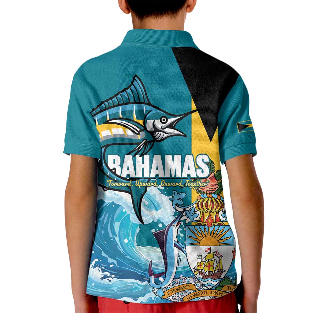 The Bahamas Independence Day Kid Polo Shirt Bahamian Blue Marlin National Color