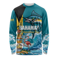 The Bahamas Independence Day Long Sleeve Shirt Bahamian Blue Marlin National Color