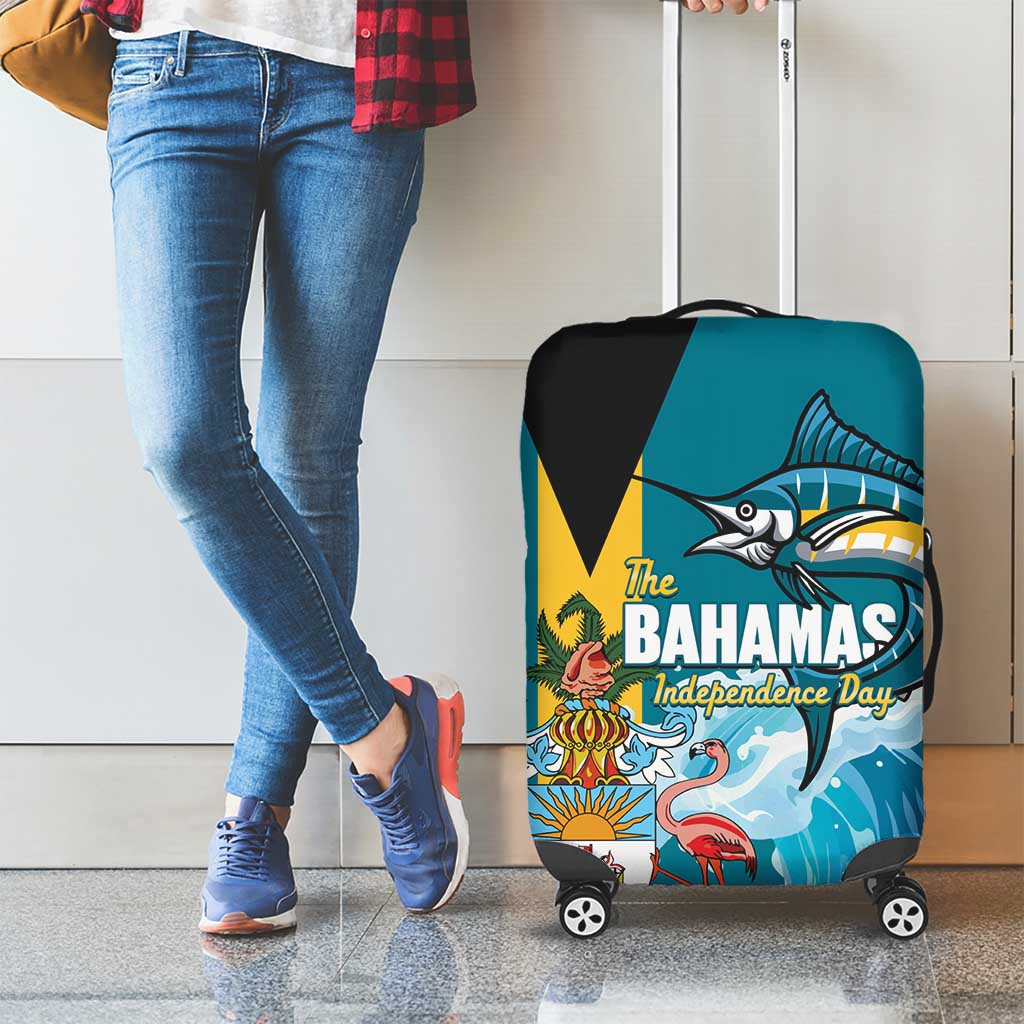 The Bahamas Independence Day Luggage Cover Bahamian Blue Marlin National Color