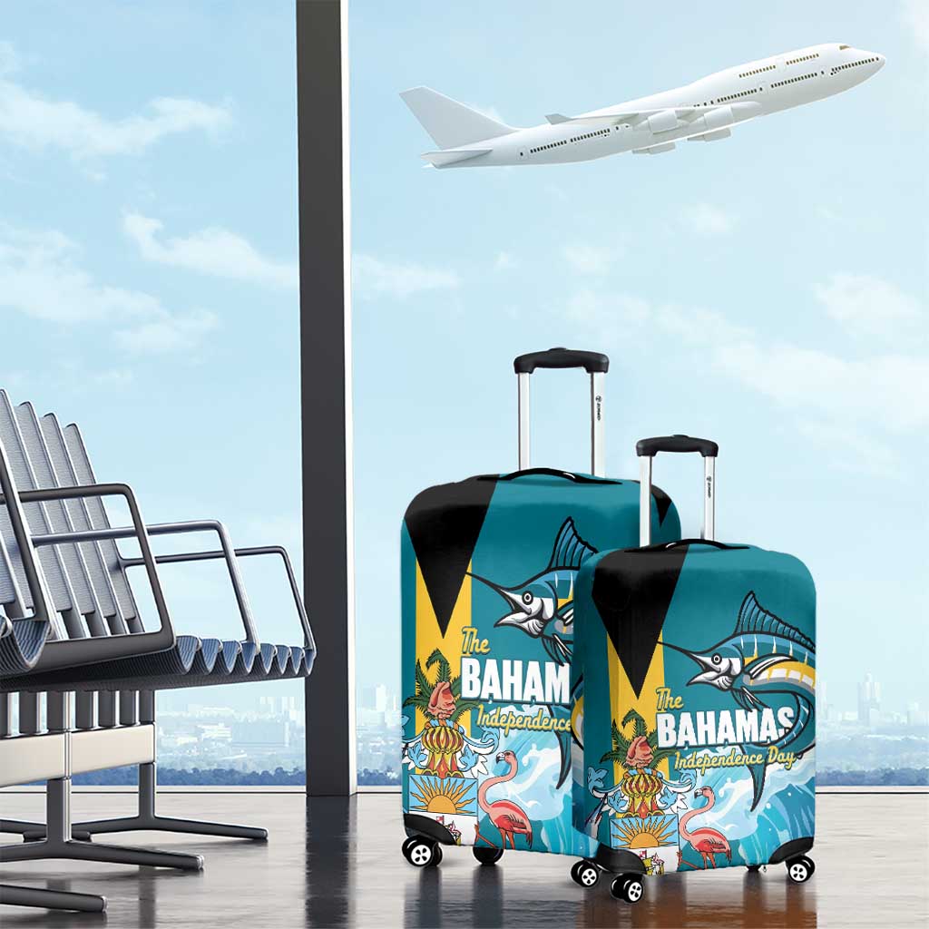 The Bahamas Independence Day Luggage Cover Bahamian Blue Marlin National Color