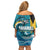 The Bahamas Independence Day Off Shoulder Short Dress Bahamian Blue Marlin National Color