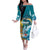 The Bahamas Independence Day Off The Shoulder Long Sleeve Dress Bahamian Blue Marlin National Color