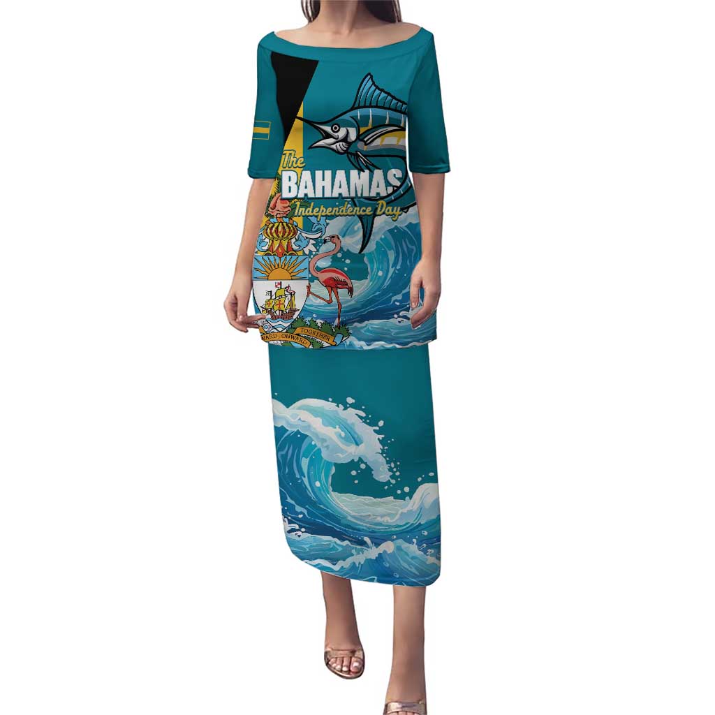 The Bahamas Independence Day Puletasi Bahamian Blue Marlin National Color