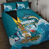 The Bahamas Independence Day Quilt Bed Set Bahamian Blue Marlin National Color