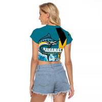 The Bahamas Independence Day Raglan Cropped T Shirt Bahamian Blue Marlin National Color
