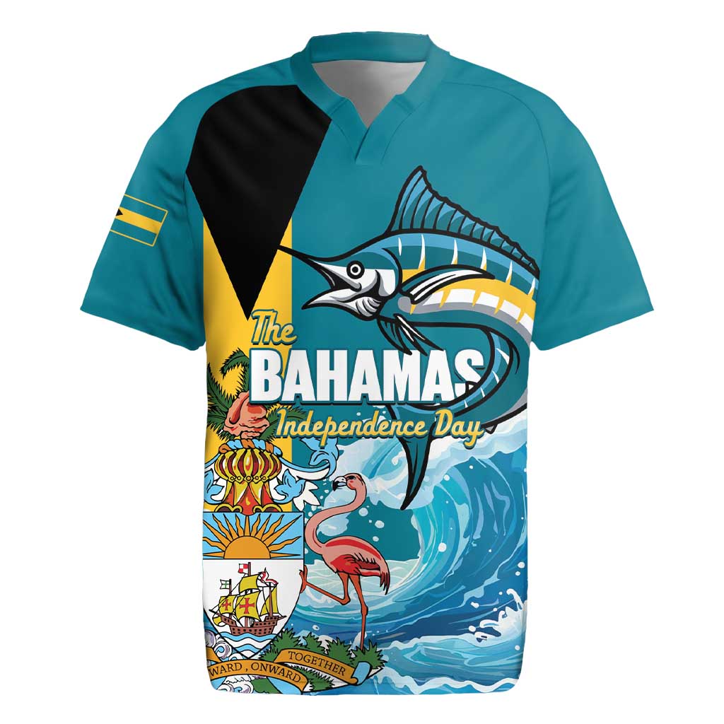 The Bahamas Independence Day Rugby Jersey Bahamian Blue Marlin National Color