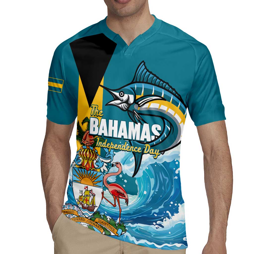 The Bahamas Independence Day Rugby Jersey Bahamian Blue Marlin National Color
