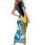 The Bahamas Independence Day Short Sleeve Bodycon Dress Bahamian Blue Marlin National Color
