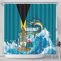 The Bahamas Independence Day Shower Curtain Bahamian Blue Marlin National Color