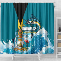 The Bahamas Independence Day Shower Curtain Bahamian Blue Marlin National Color