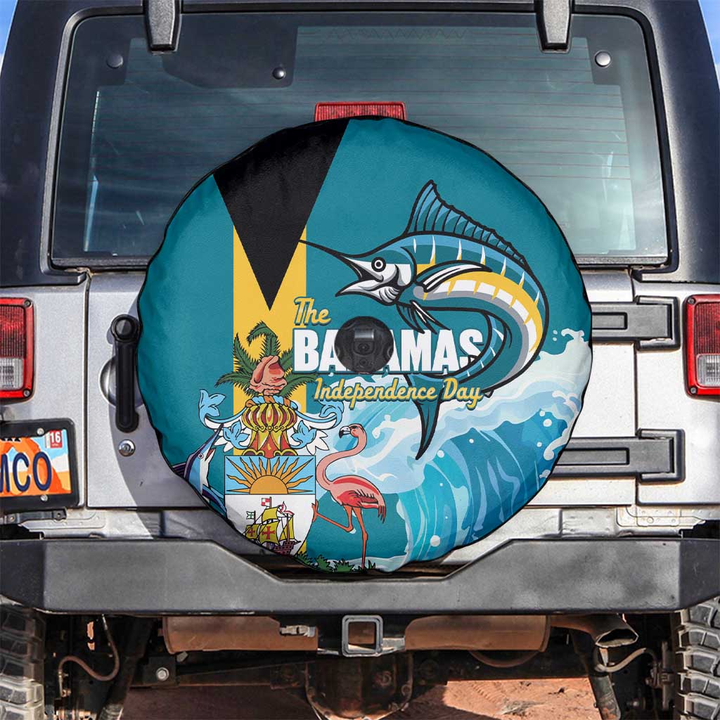 The Bahamas Independence Day Spare Tire Cover Bahamian Blue Marlin National Color