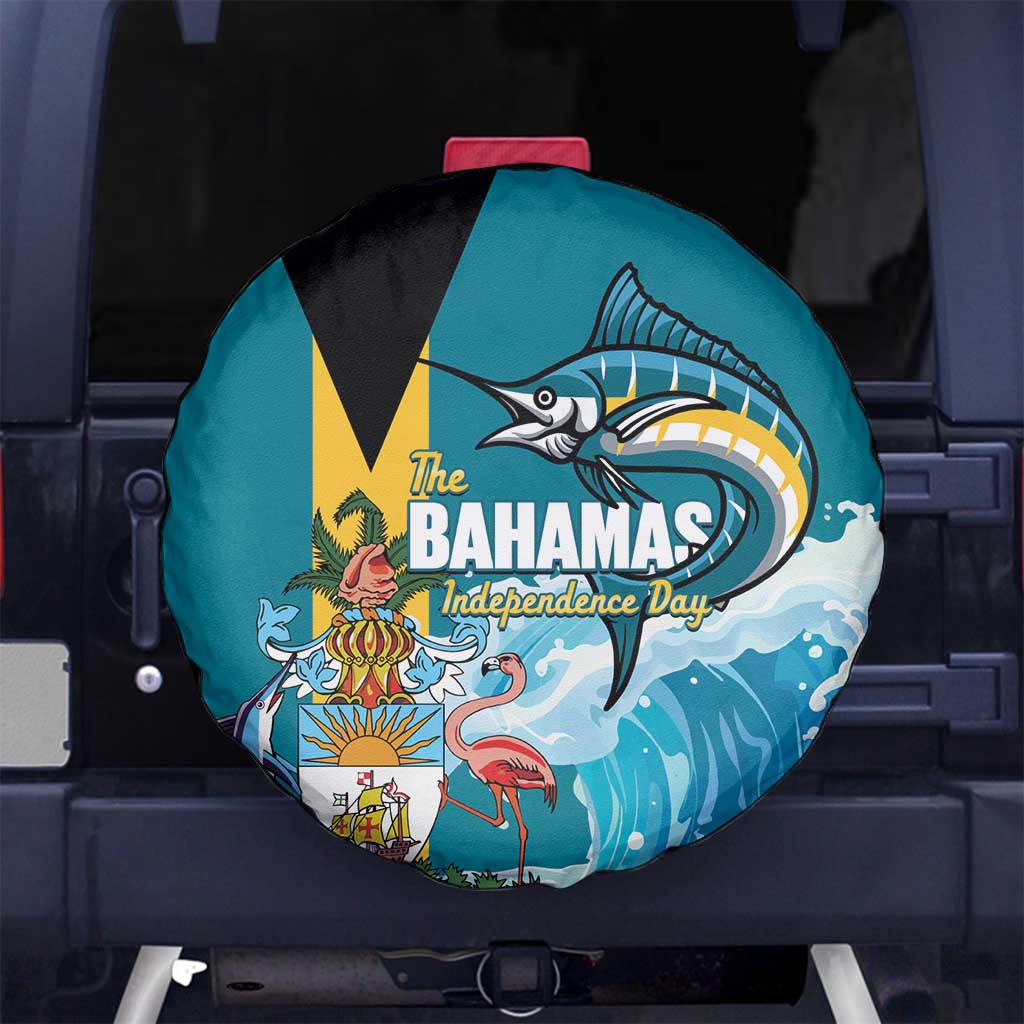 The Bahamas Independence Day Spare Tire Cover Bahamian Blue Marlin National Color