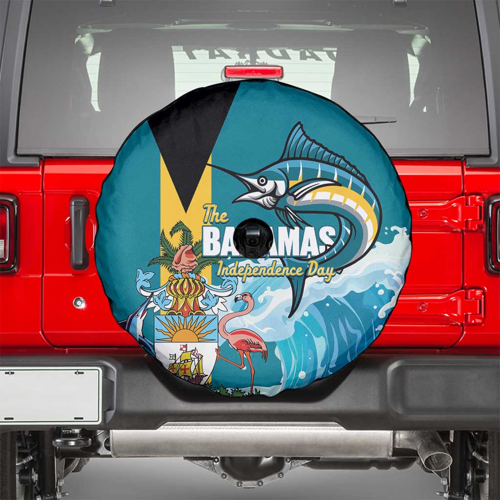 The Bahamas Independence Day Spare Tire Cover Bahamian Blue Marlin National Color