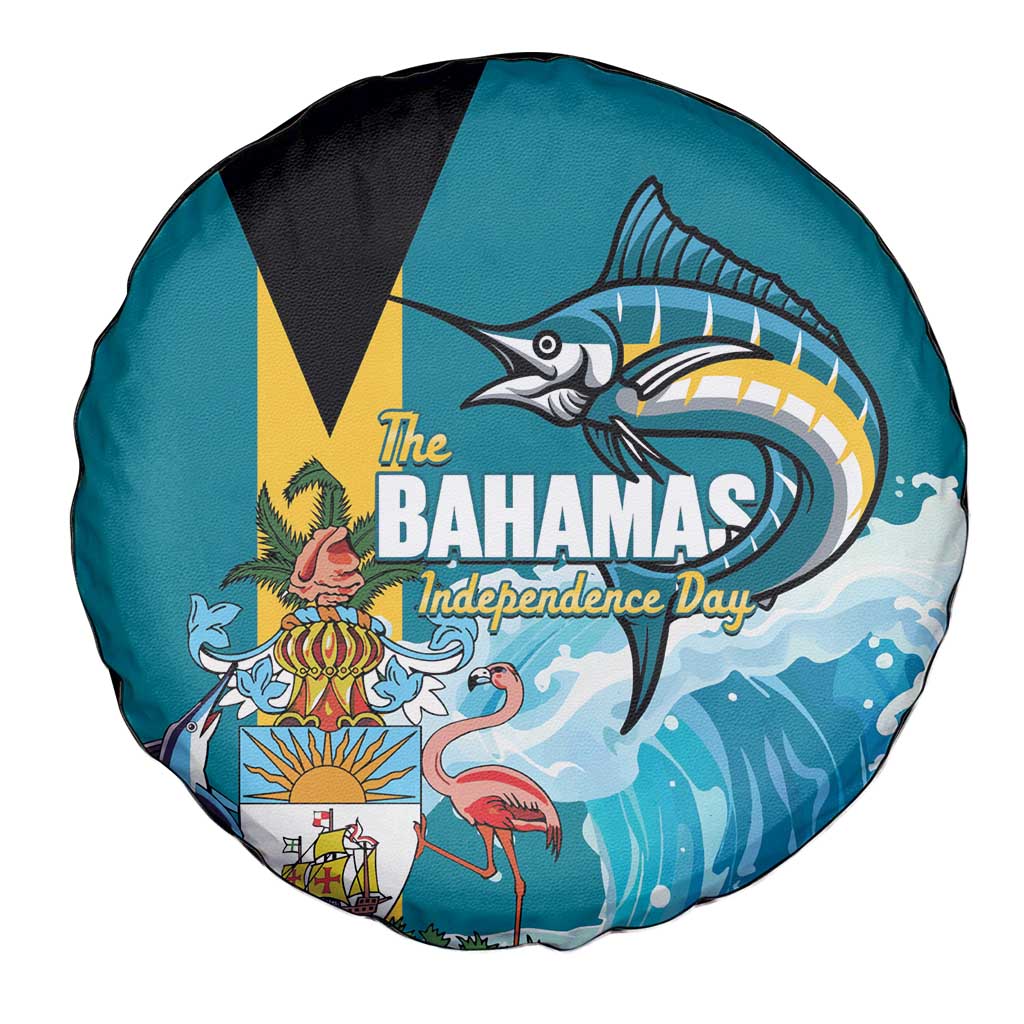 The Bahamas Independence Day Spare Tire Cover Bahamian Blue Marlin National Color