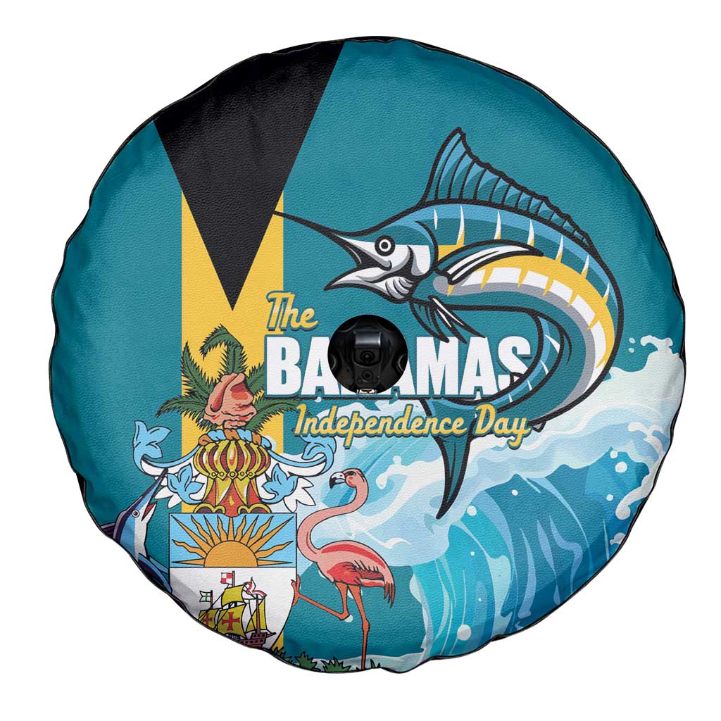 The Bahamas Independence Day Spare Tire Cover Bahamian Blue Marlin National Color