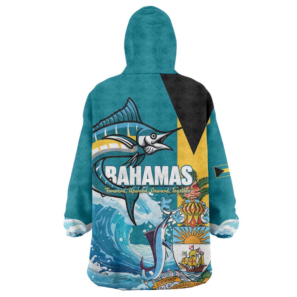 The Bahamas Independence Day Wearable Blanket Hoodie Bahamian Blue Marlin National Color