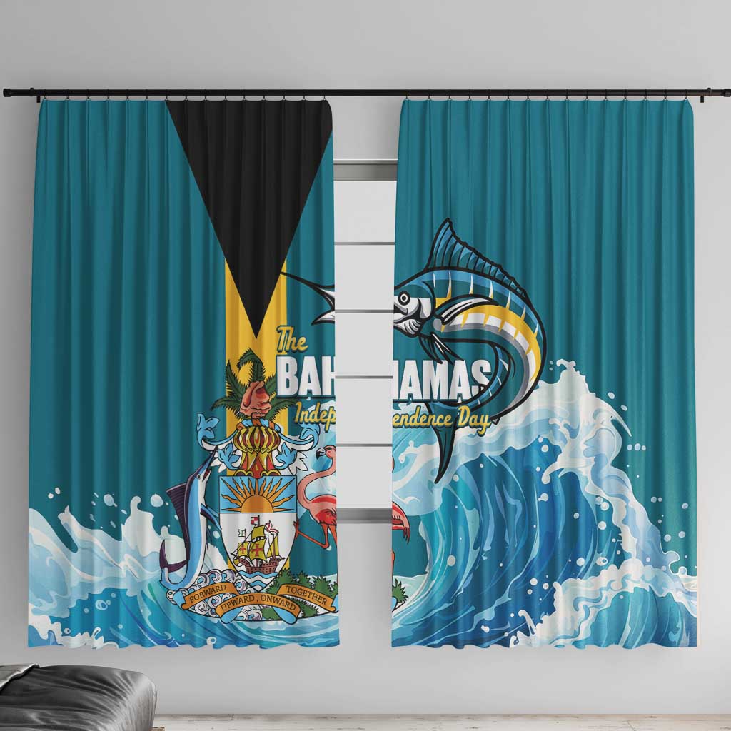 The Bahamas Independence Day Window Curtain Bahamian Blue Marlin National Color