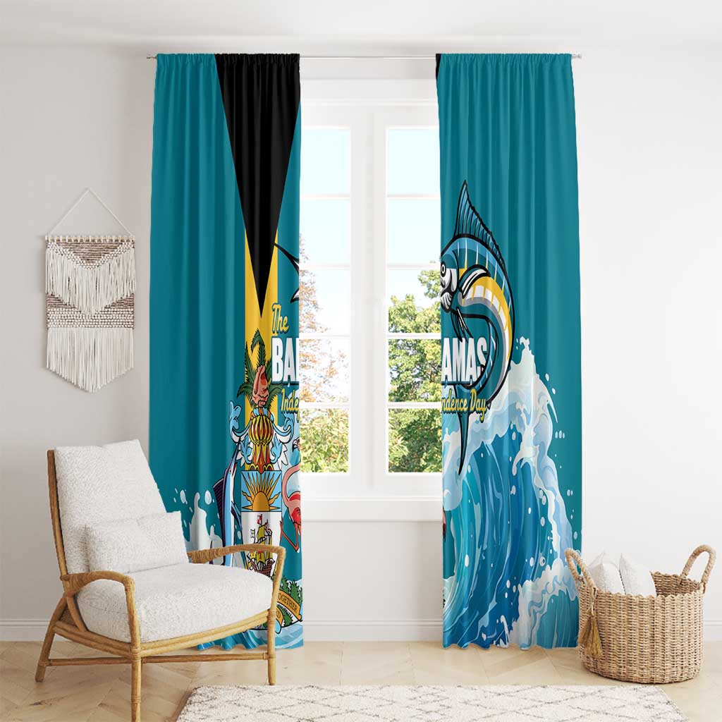 The Bahamas Independence Day Window Curtain Bahamian Blue Marlin National Color