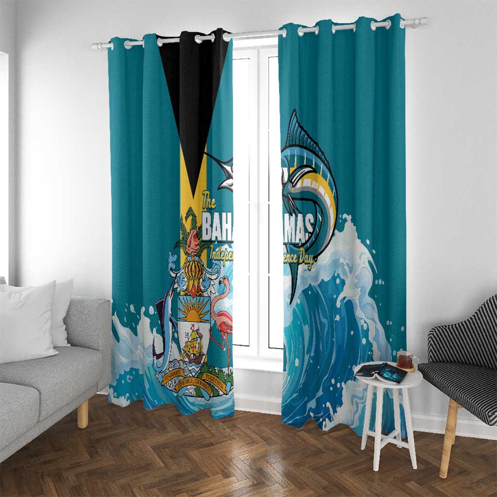 The Bahamas Independence Day Window Curtain Bahamian Blue Marlin National Color