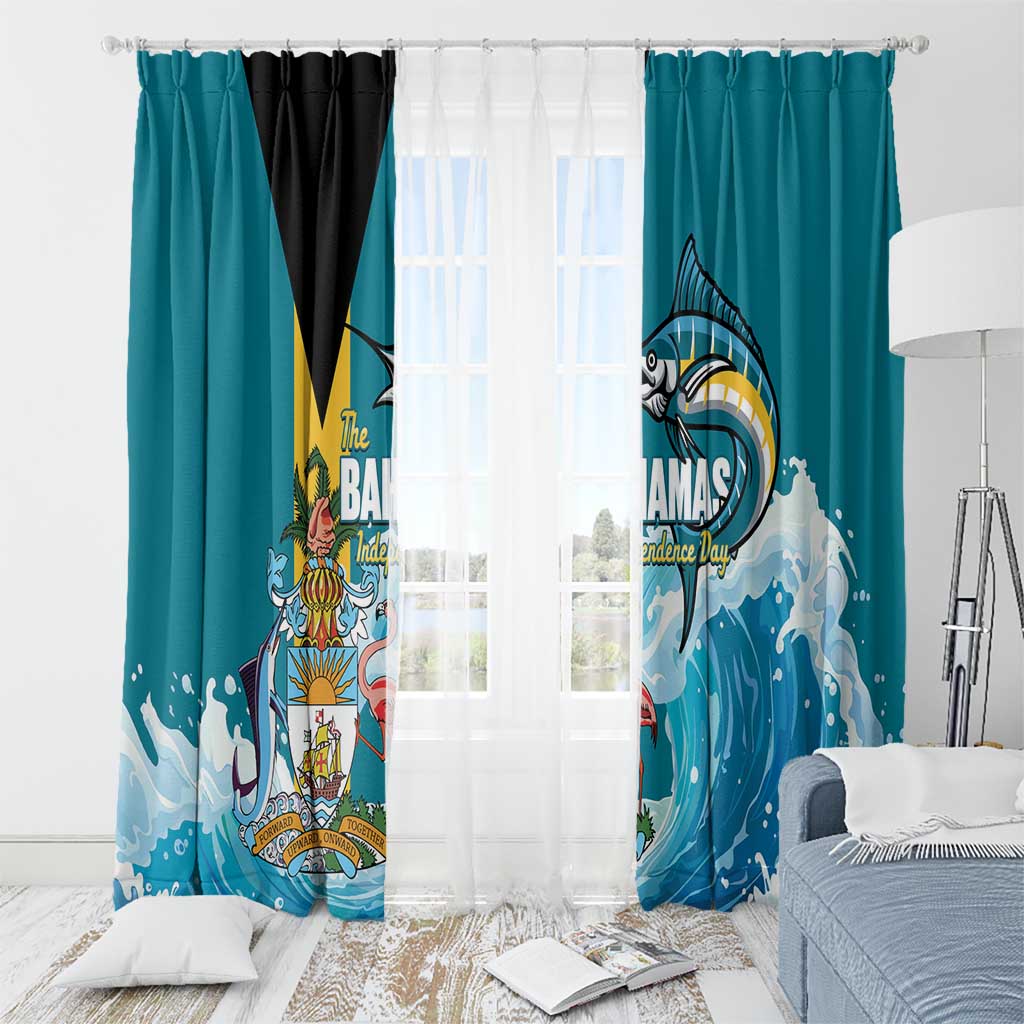 The Bahamas Independence Day Window Curtain Bahamian Blue Marlin National Color