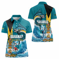 The Bahamas Independence Day Women Polo Shirt Bahamian Blue Marlin National Color