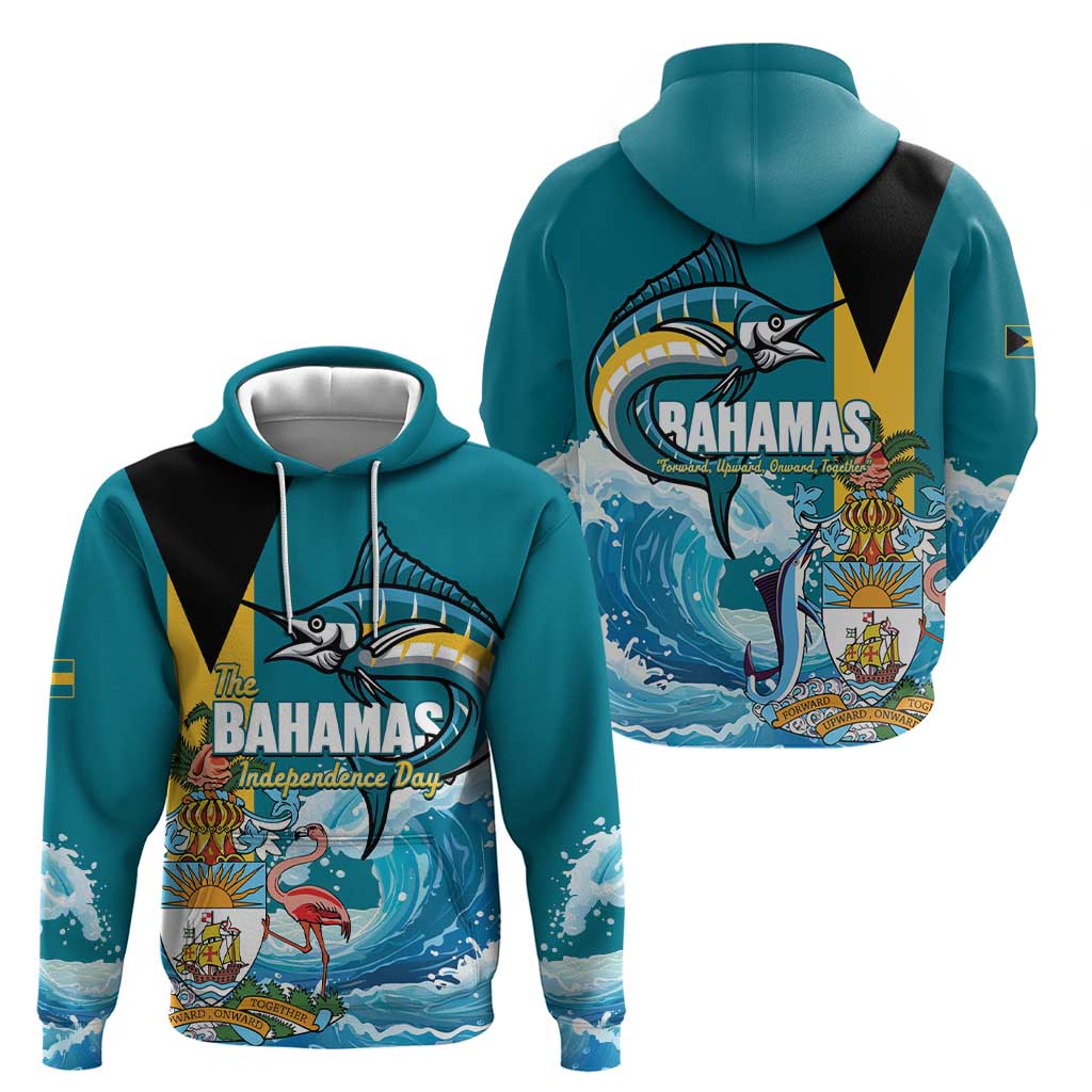 The Bahamas Independence Day Zip Hoodie Bahamian Blue Marlin National Color