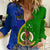 Vanuatu Malampa Province Women Casual Shirt Turtle Sand Drawing Unique Tapa Pattern - Wonder Print Shop