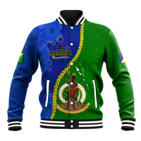 Personalised Vanuatu Malampa Province Baseball Jacket Turtle Sand Drawing Unique Tapa Pattern - Wonder Print Shop