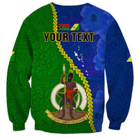 Personalised Vanuatu Malampa Province Sweatshirt Turtle Sand Drawing Unique Tapa Pattern - Wonder Print Shop