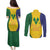 SVG Vincy Mas Couples Matching Puletasi and Long Sleeve Button Shirt Saint Vincent and the Grenadines National Carnival - Wonder Print Shop