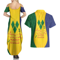 SVG Vincy Mas Couples Matching Summer Maxi Dress and Hawaiian Shirt Saint Vincent and the Grenadines National Carnival - Wonder Print Shop