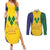 SVG Vincy Mas Couples Matching Summer Maxi Dress and Long Sleeve Button Shirt Saint Vincent and the Grenadines National Carnival - Wonder Print Shop