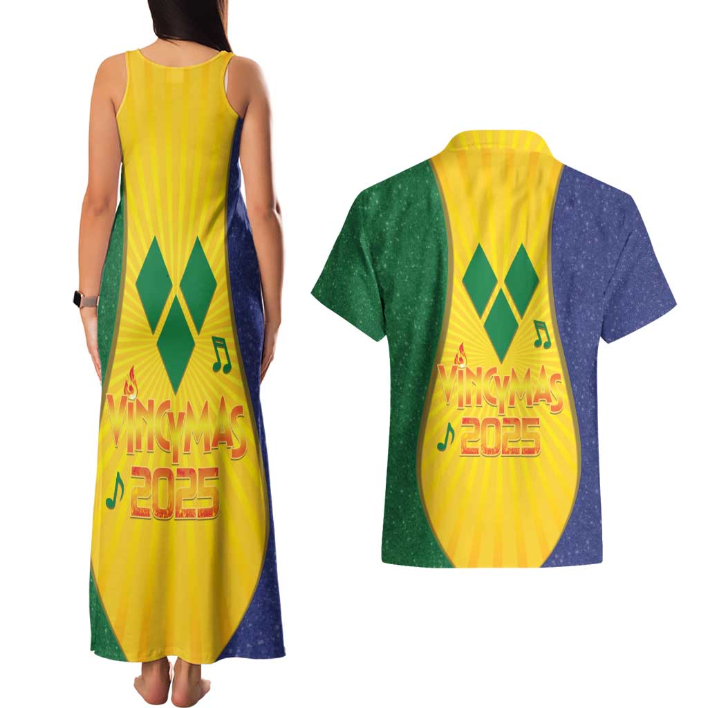 SVG Vincy Mas Couples Matching Tank Maxi Dress and Hawaiian Shirt Saint Vincent and the Grenadines National Carnival - Wonder Print Shop