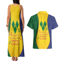 SVG Vincy Mas Couples Matching Tank Maxi Dress and Hawaiian Shirt Saint Vincent and the Grenadines National Carnival - Wonder Print Shop