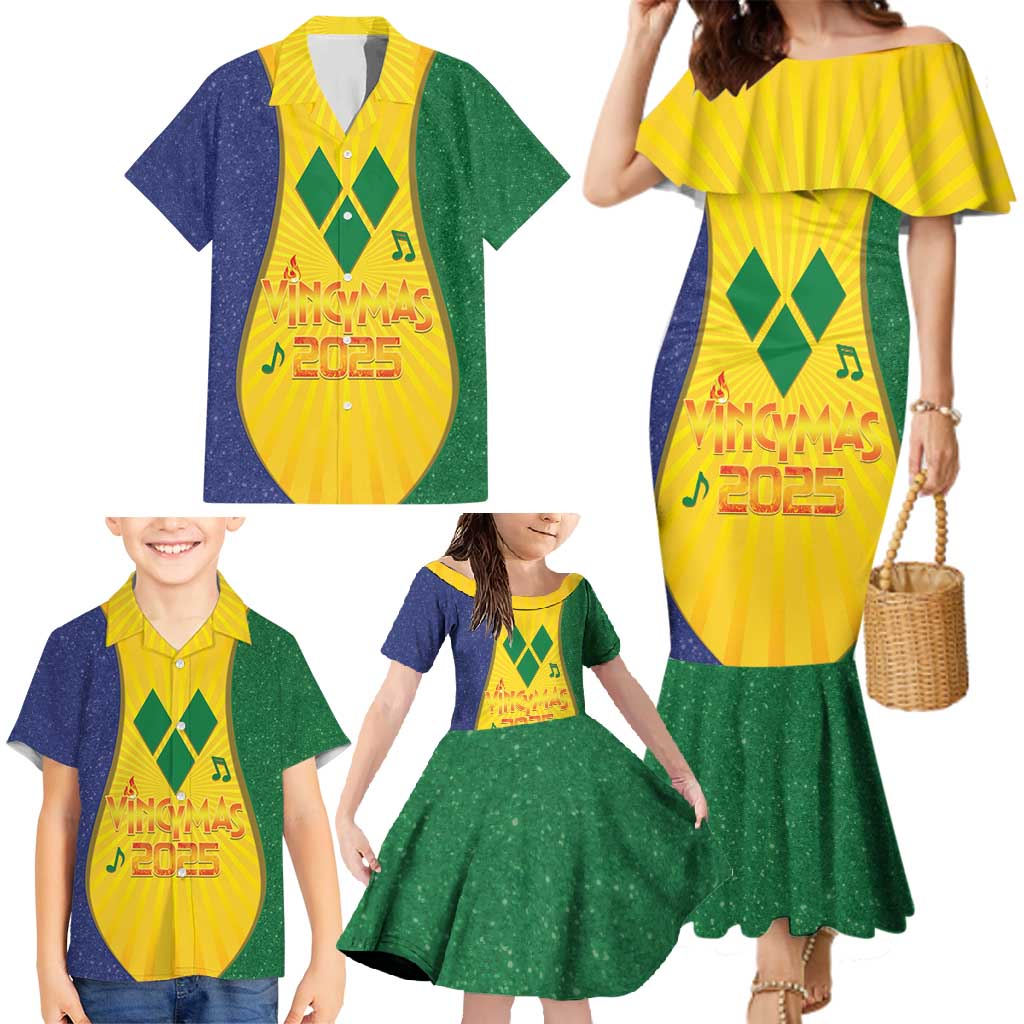 SVG Vincy Mas Family Matching Mermaid Dress and Hawaiian Shirt Saint Vincent and the Grenadines National Carnival - Wonder Print Shop