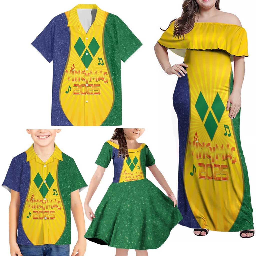 SVG Vincy Mas Family Matching Off Shoulder Maxi Dress and Hawaiian Shirt Saint Vincent and the Grenadines National Carnival - Wonder Print Shop
