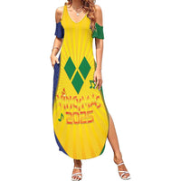 SVG Vincy Mas Family Matching Summer Maxi Dress and Hawaiian Shirt Saint Vincent and the Grenadines National Carnival - Wonder Print Shop