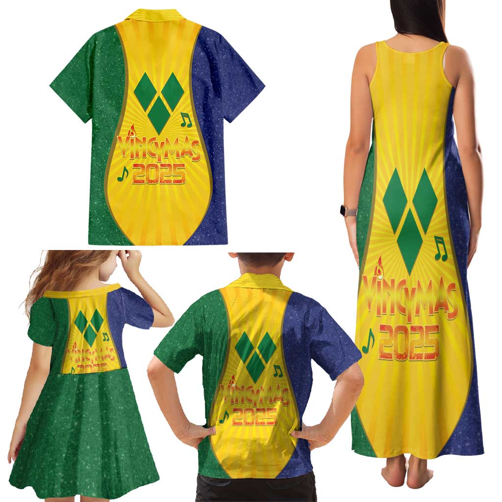 SVG Vincy Mas Family Matching Tank Maxi Dress and Hawaiian Shirt Saint Vincent and the Grenadines National Carnival - Wonder Print Shop