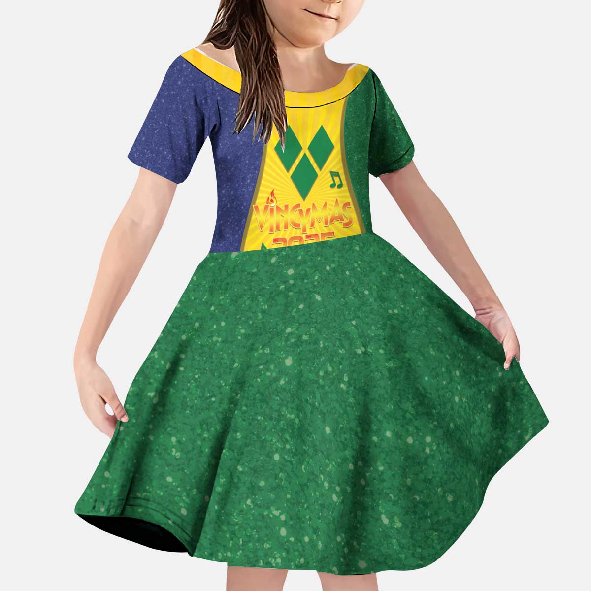 SVG Vincy Mas Kid Short Sleeve Dress Saint Vincent and the Grenadines National Carnival - Wonder Print Shop
