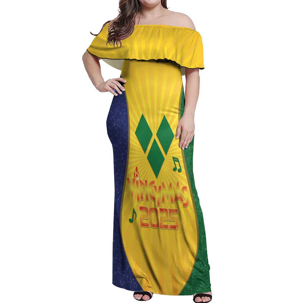 SVG Vincy Mas Off Shoulder Maxi Dress Saint Vincent and the Grenadines National Carnival - Wonder Print Shop