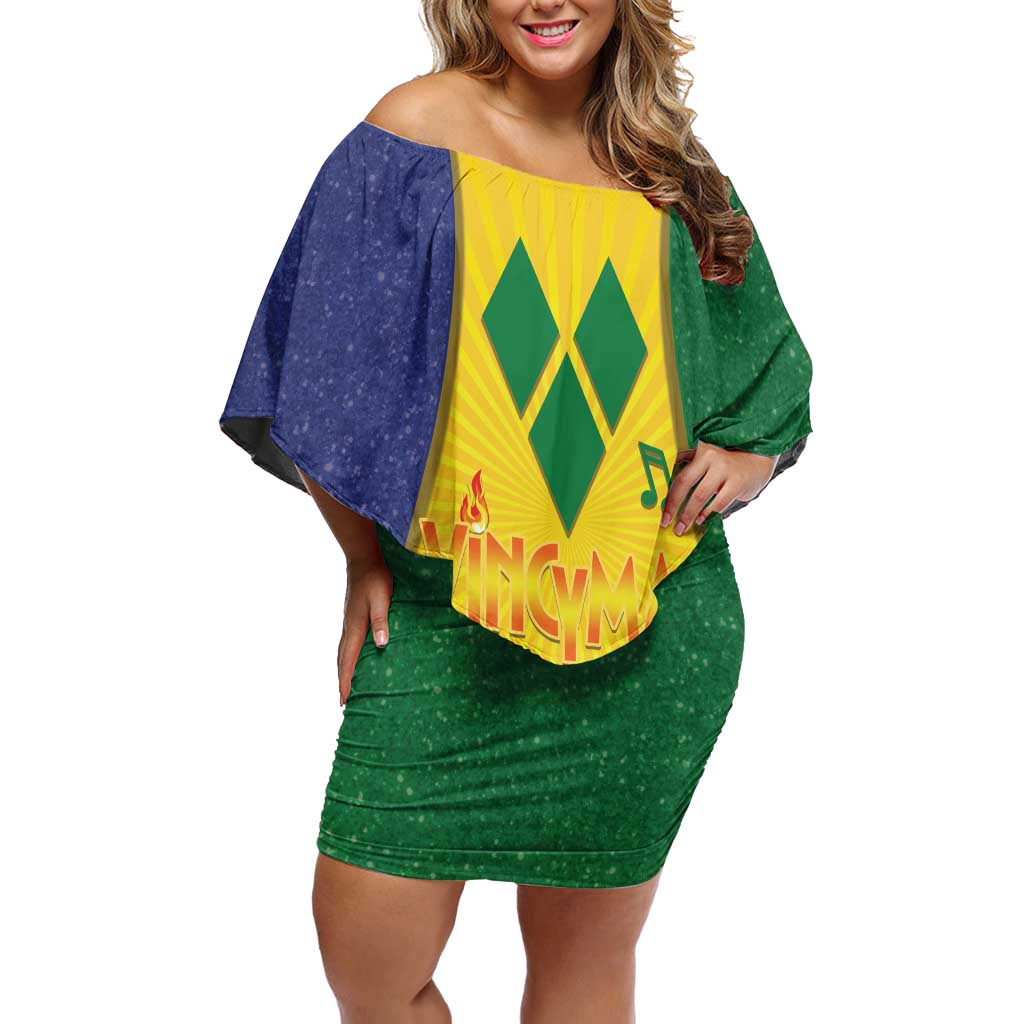 SVG Vincy Mas Off Shoulder Short Dress Saint Vincent and the Grenadines National Carnival - Wonder Print Shop