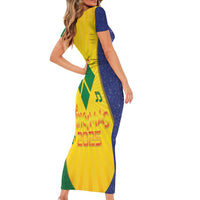 SVG Vincy Mas Short Sleeve Bodycon Dress Saint Vincent and the Grenadines National Carnival - Wonder Print Shop