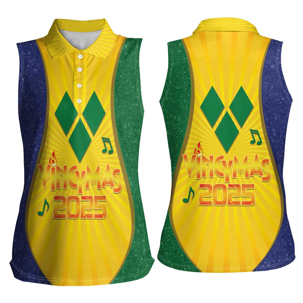 SVG Vincy Mas Women Sleeveless Polo Shirt Saint Vincent and the Grenadines National Carnival - Wonder Print Shop