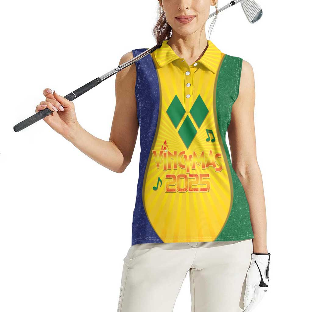 SVG Vincy Mas Women Sleeveless Polo Shirt Saint Vincent and the Grenadines National Carnival - Wonder Print Shop