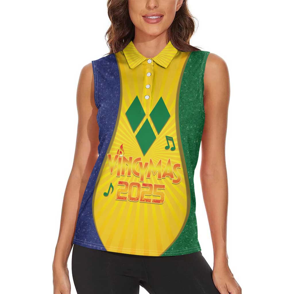 SVG Vincy Mas Women Sleeveless Polo Shirt Saint Vincent and the Grenadines National Carnival - Wonder Print Shop