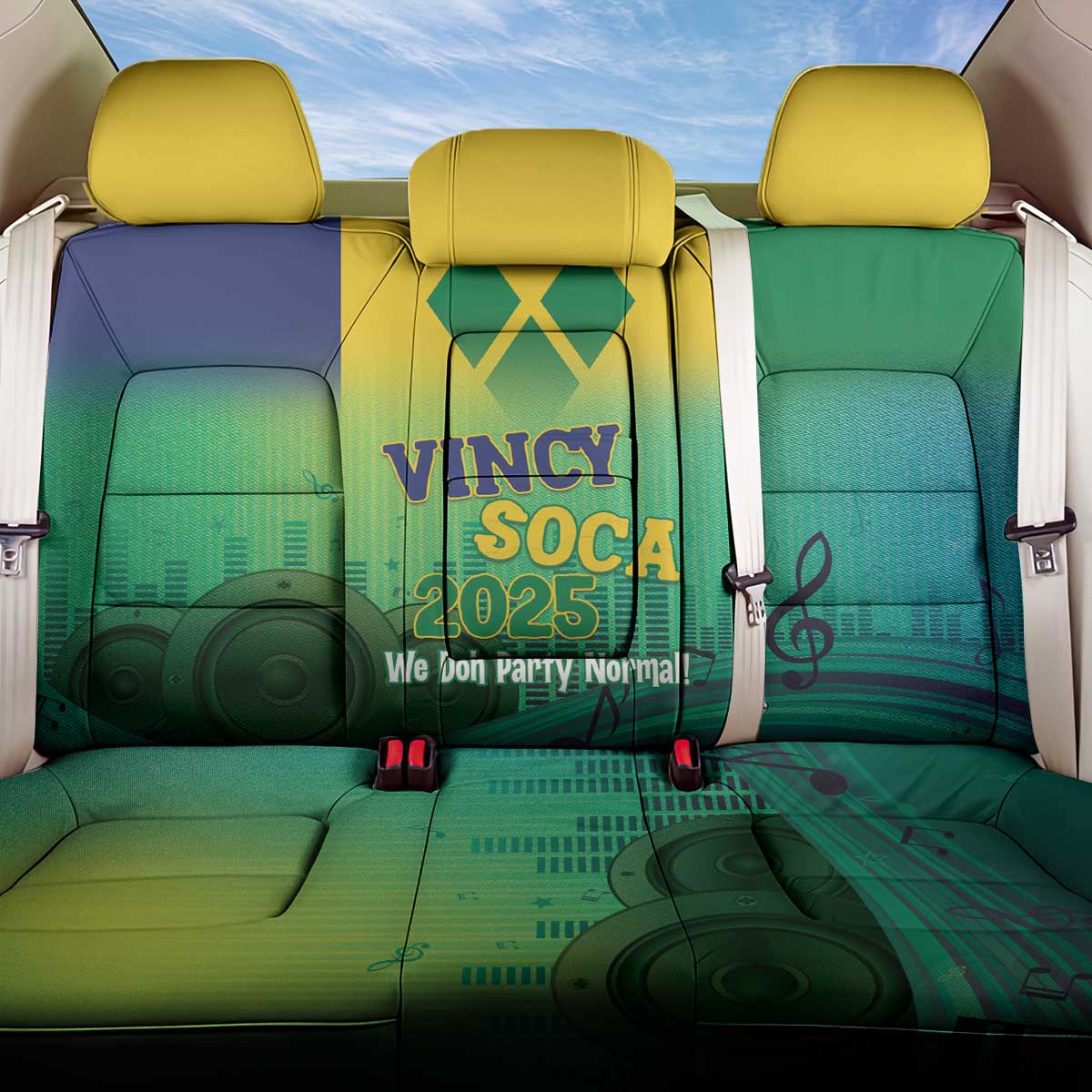 Vincy Mas 2025 Back Car Seat Cover Vincy Soca We Doh Party Normal - Wonder Print Shop